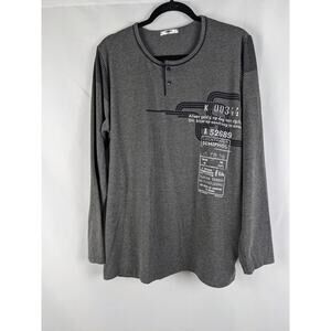 Shine Henley Mens Casual Shirt sz XXL